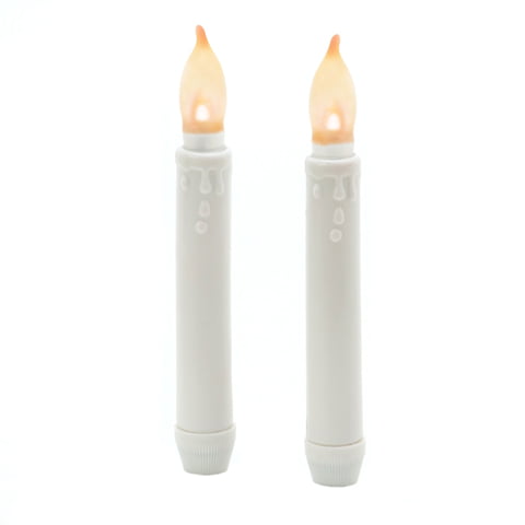 LED Flameless Taper Candles Wax Dripped Flickering LED Candles Ivory White 12pcs Battery Operated for Hotels Bars Churches Home Christmas Decoration Promotional Gifts Little bees 
